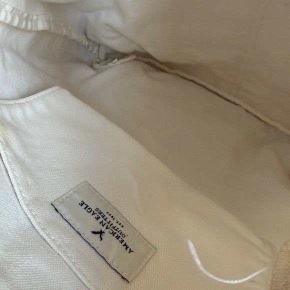 Stylish Cream canvas Backpack with Rainbow Straps - Picture 10 of 15